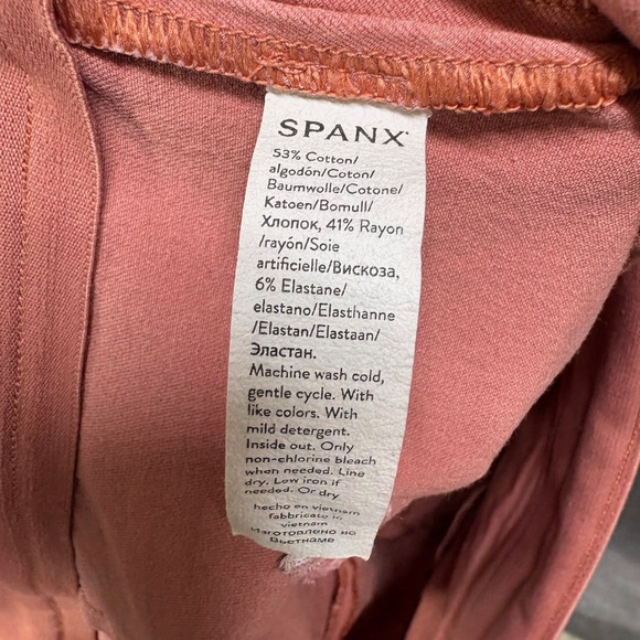 SPANX On-the-Go Ankle Crop Slim Straight Pants Women's Size XL Terracotta Pink - Picture 5 of 16